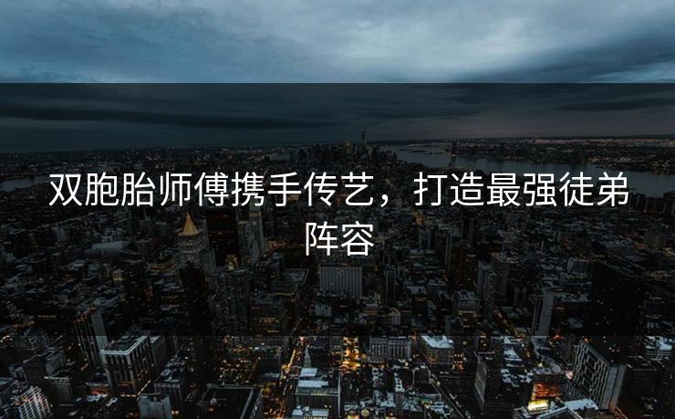 双胞胎师傅携手传艺，打造最强徒弟阵容